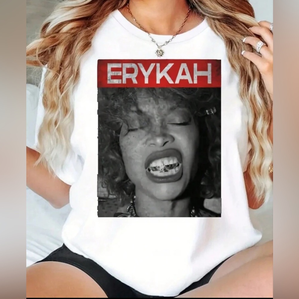 •Unapologetically Erykah Badu• White Crew Neck Graphic Tee